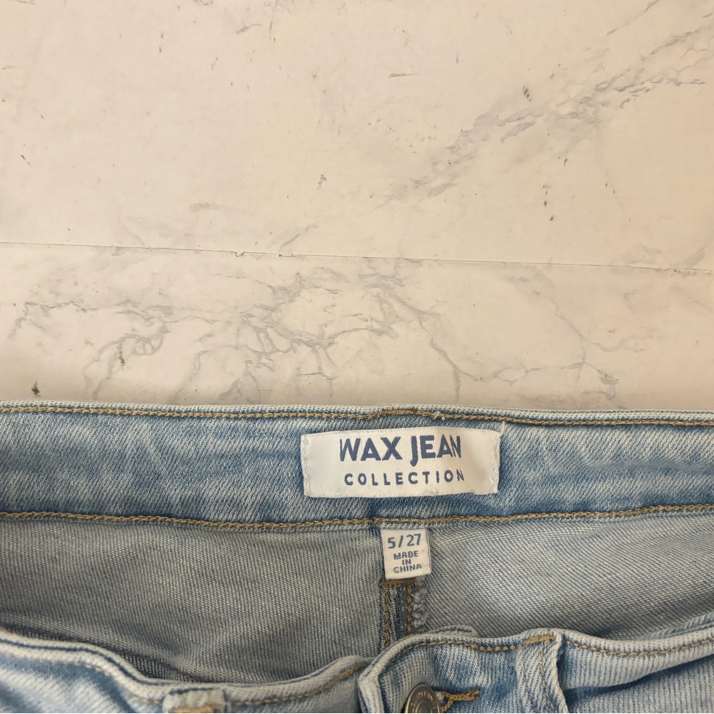Wax Jean Women’s 5 / 27 High Waisted Light Blue Distressed Skinny Leg Denim - Picture 5 of 5